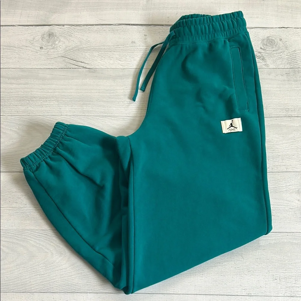 Nike Air Jordan Flight‎ Loose Fit Joggers Sweatpants Sz S Teal Jade Green